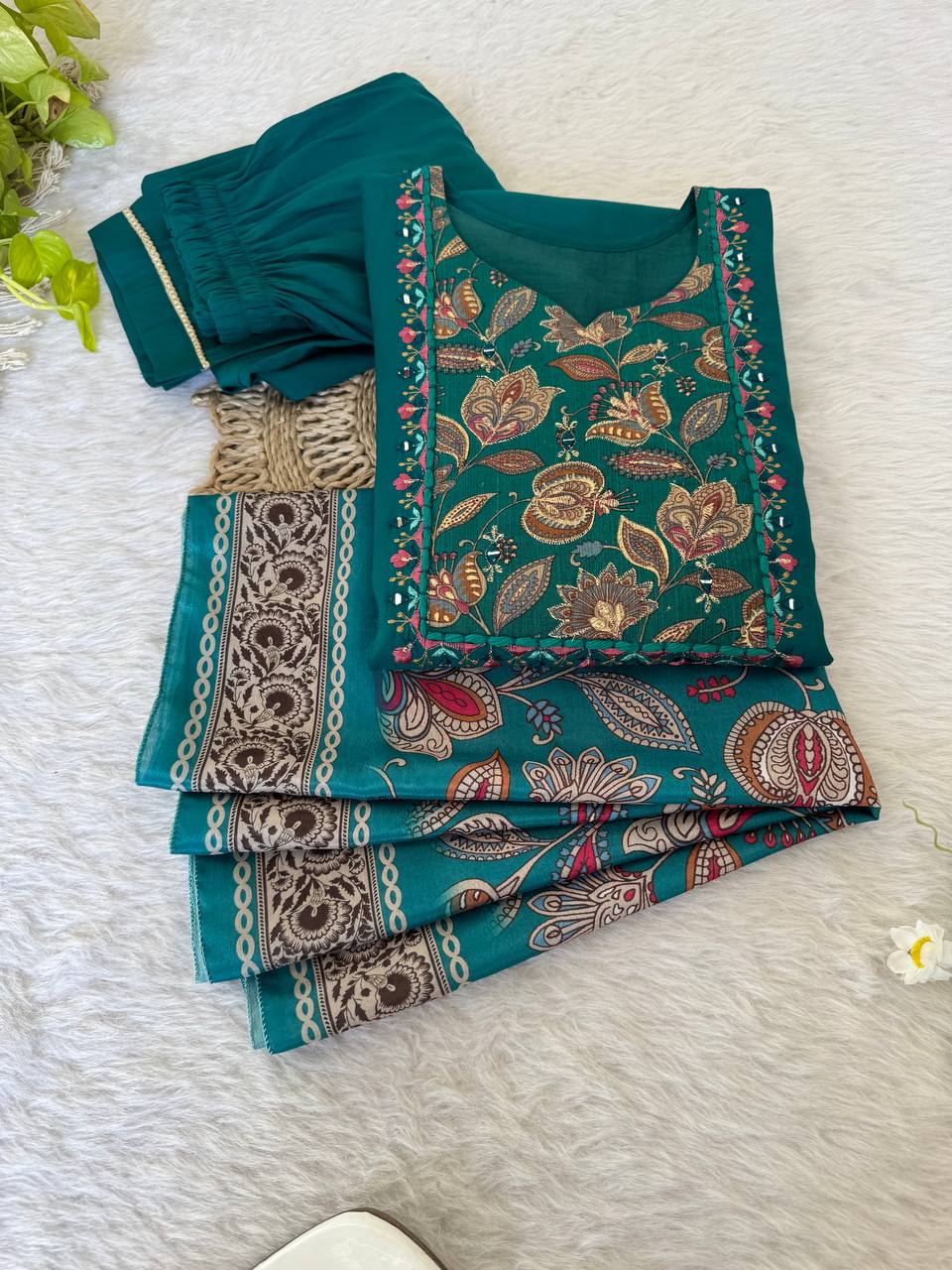 Rama Color Roman Silk Kurta Set